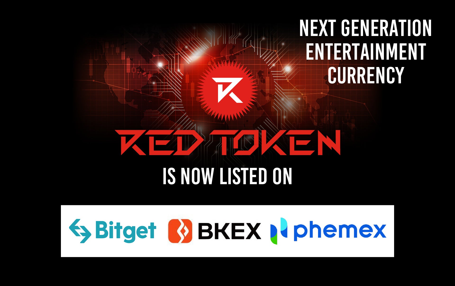 RED TOKENが海外暗号資産取引所「Bitget」「BKEX」「Phemex」に上場決定！RED゜ TOKYO TOWERを起点にREDトークンエコノミー が世界へ拡大