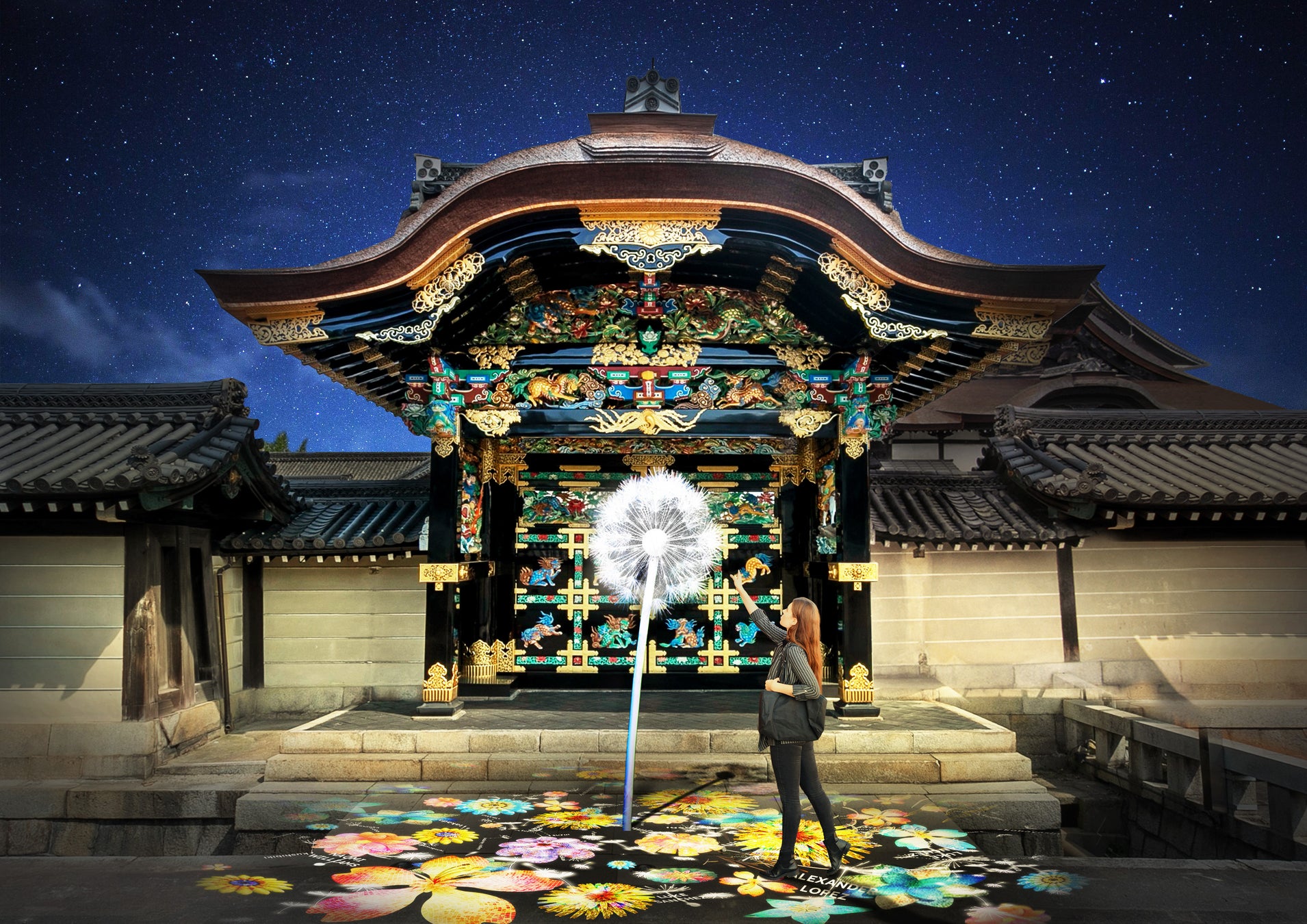 西本願寺の国宝・唐門に、世界と繋がるアートプロジェクト『DANDELION PROJECT』