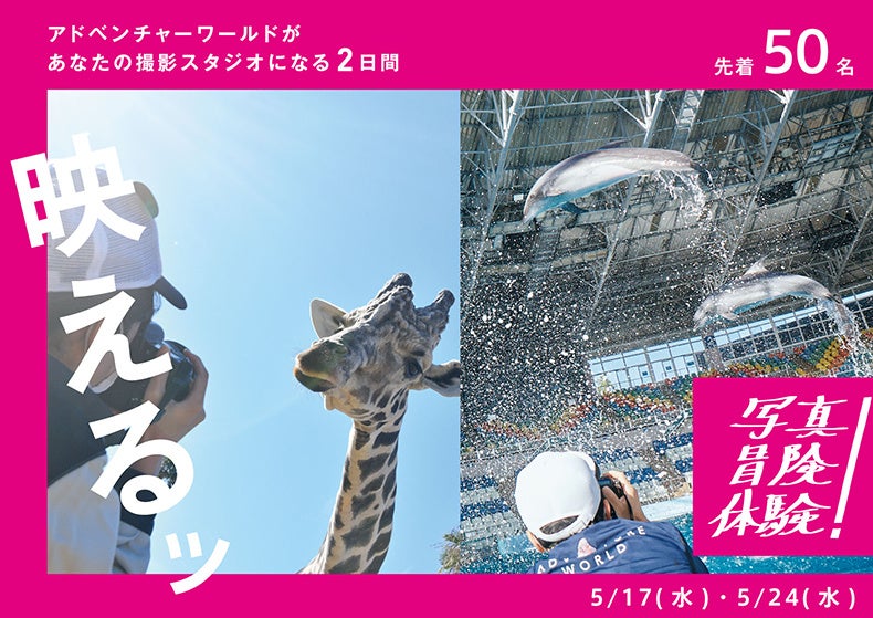 『写真！冒険！体験！アドベンチャーワールド』プロジェクト☆休園日のパークが、あなたの撮影スタジオになる２日間！  ２０２３年５月１７日（水）・５月２４日（水）