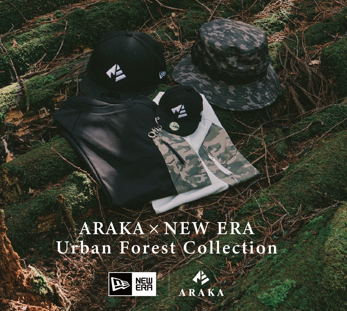 「釣りよかでしょう。」プロデュースブランド「ARAKA」 と「NEW ERA®」コラボ第2弾「ARAKA Urban Forest Collection」を発売。オリジナル迷彩柄使用のアイテムを展開