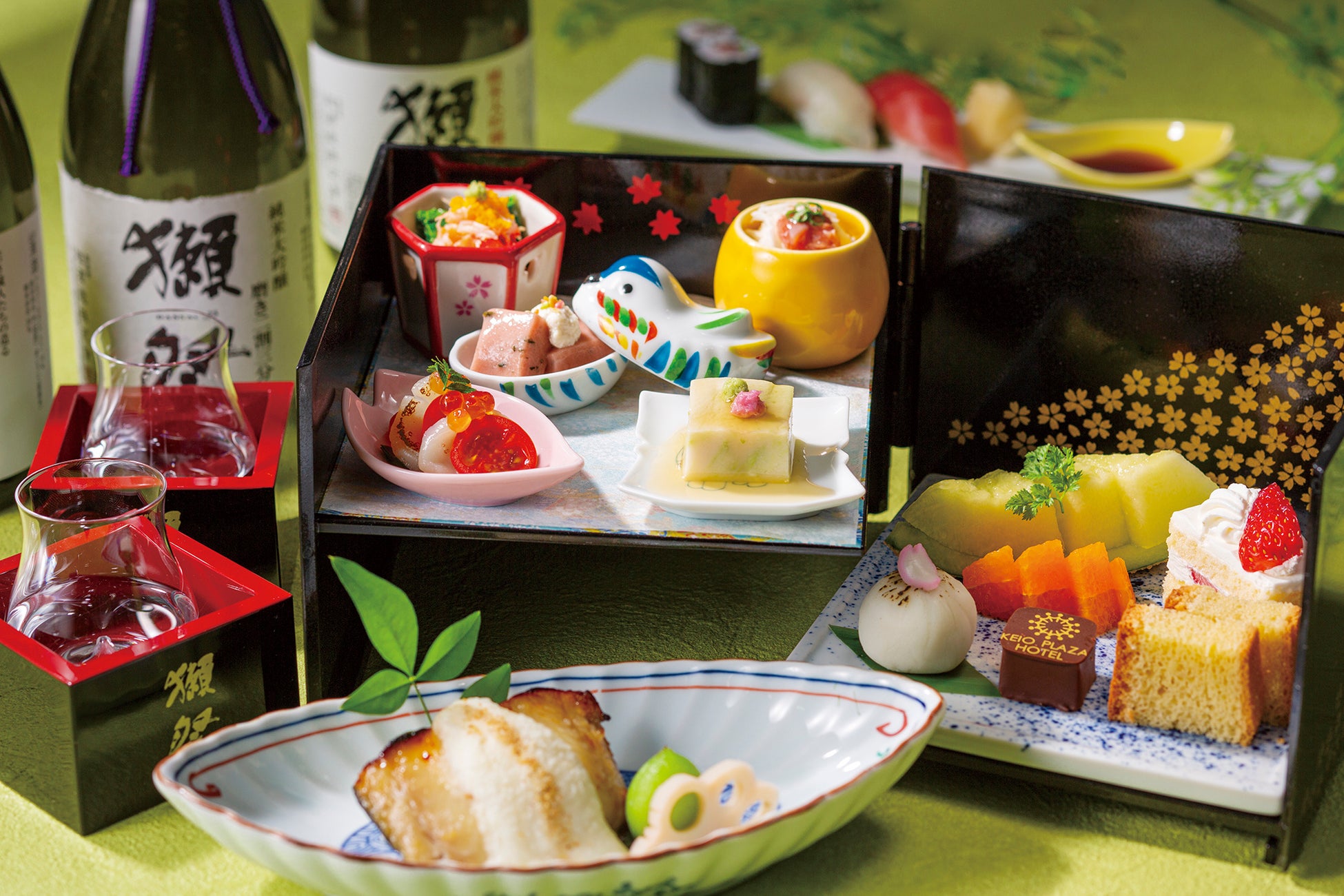 都会の喧騒から一歩離れた和の空間で優雅な時間を過ごす日本酒「獺祭」と日本料理＆甘味のセット「獺祭あふたぬーん」を販売