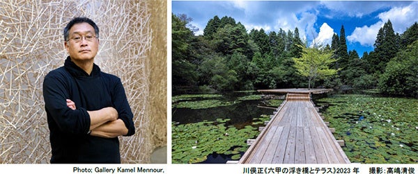 神戸六甲ミーツ・アート2024 beyond 川俣正が《六甲の浮き橋とテラス》を更新！～「ワーク・イン・プログレス」に基づき、今年はテラスと沈下橋を増築～