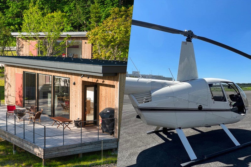 北海道ボールパークFビレッジ・グランピング施設「ALLPAR」（オルパ）Fビレッジ上空ヘリコプター遊覧飛行付き　宿泊オプション販売中