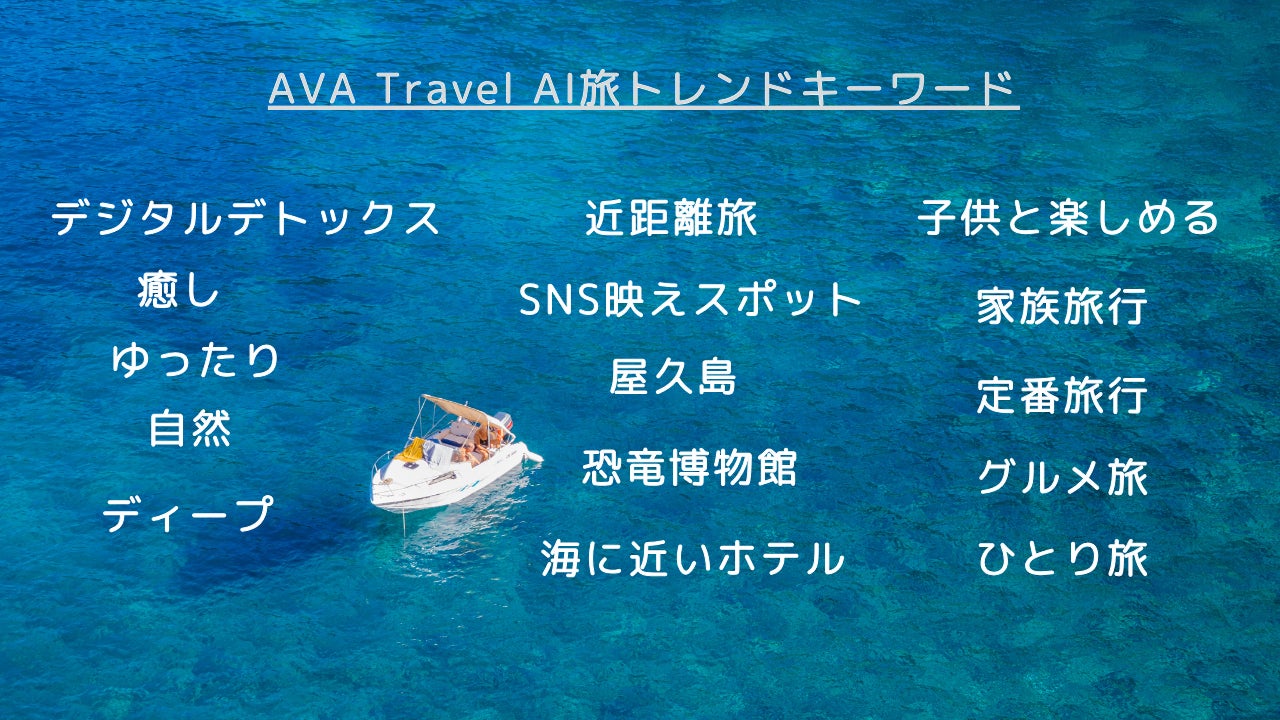 【2024年夏のAI旅】キーワードは”デジタルデトックス”!?　『AVA Travel』がAIを活用した夏の旅行プラン作成の利用動向を発表