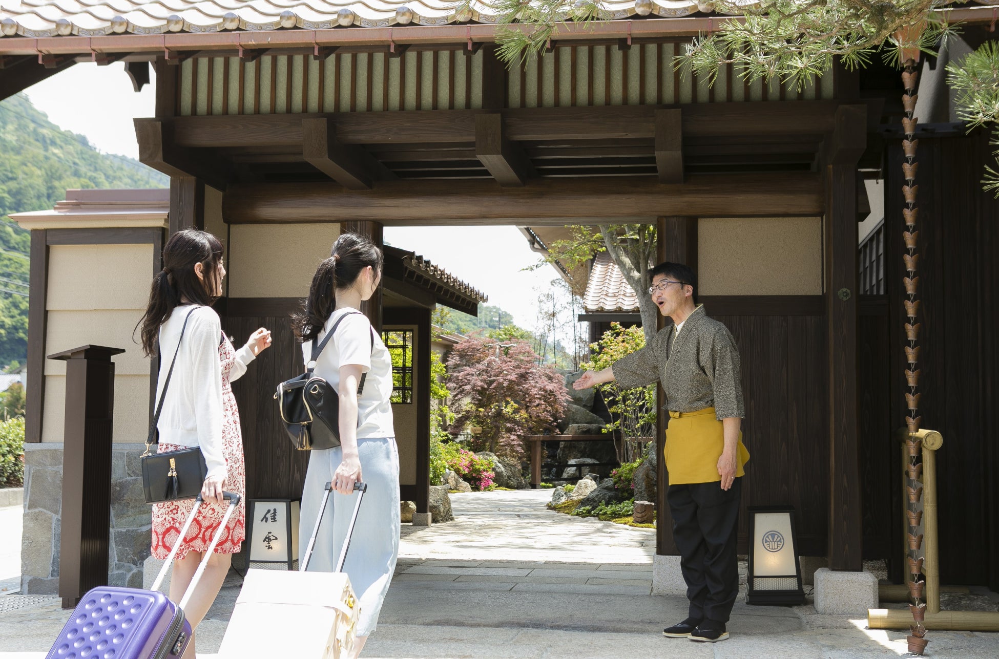 京都の紅葉の名所に、夜空を駆ける光の馬がプロジェクションマッピングで出現