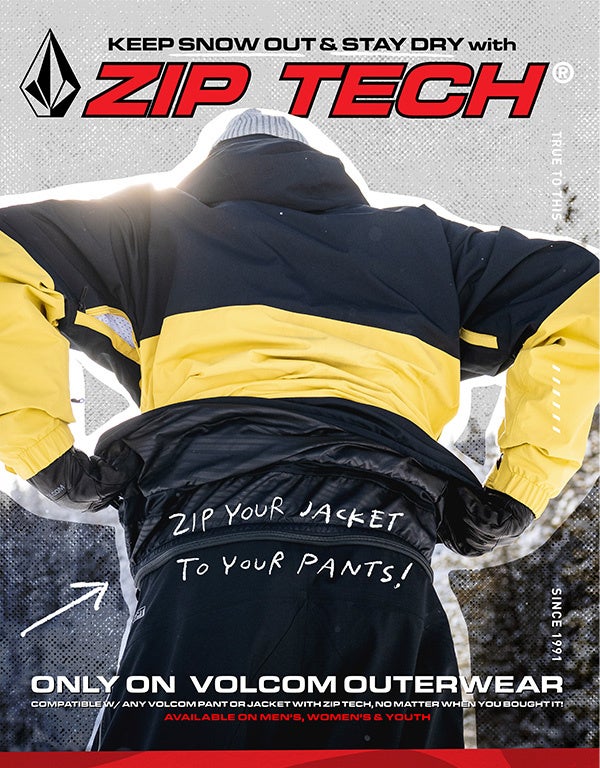 24-25VOLCOMの革新的スノーウエアテクノロジー：ZIP-TECH、FACE-TECH、GROW-TECHが雪山での快適性と機能性を革新