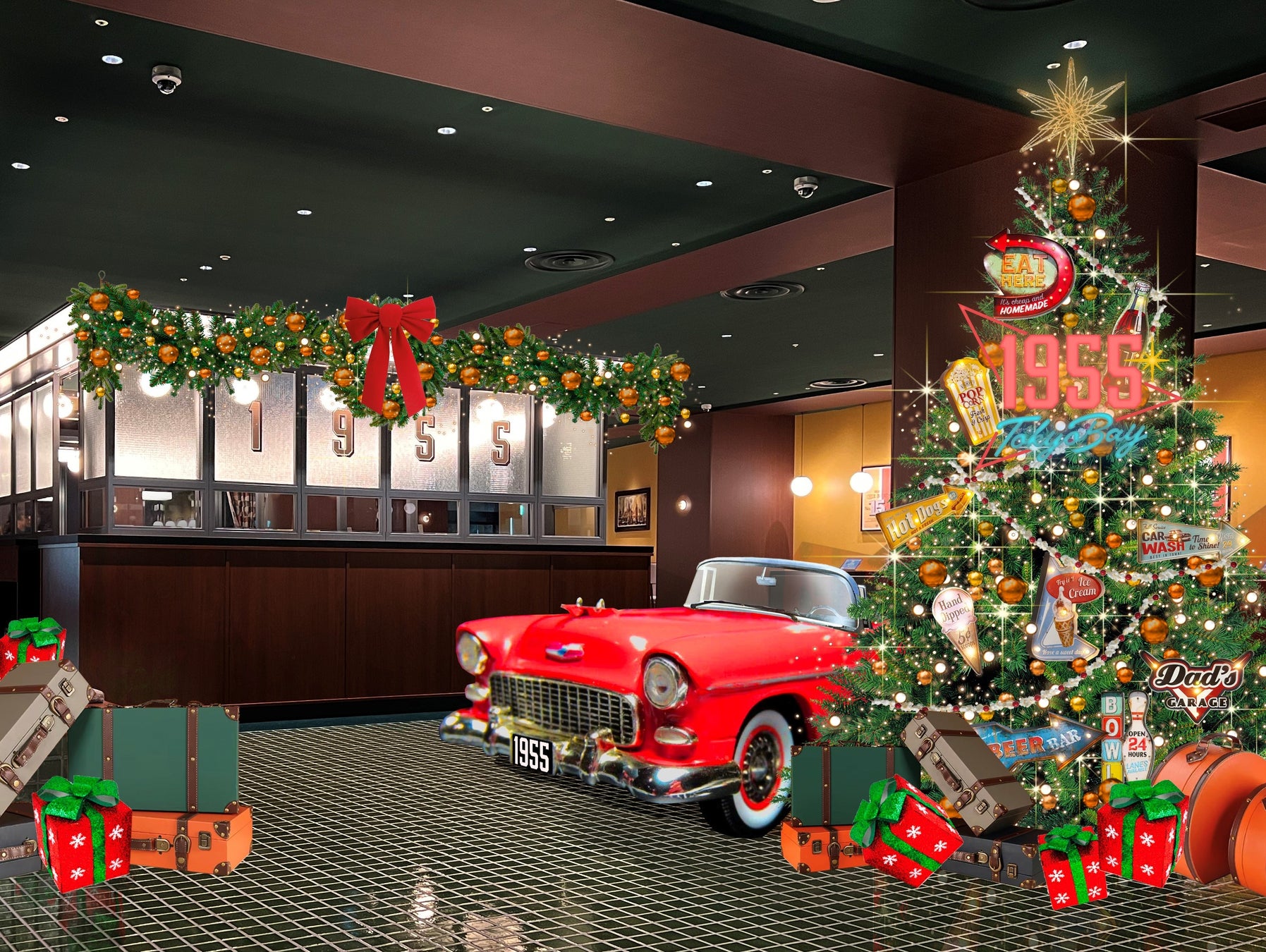 【星野リゾート　1955 東京ベイ】シュワッとはじけるレトロアメリカンなクリスマスイベント「OLDIES COLA HOLIDAY 1955」初開催｜期間：2024年11月15日～12月25日