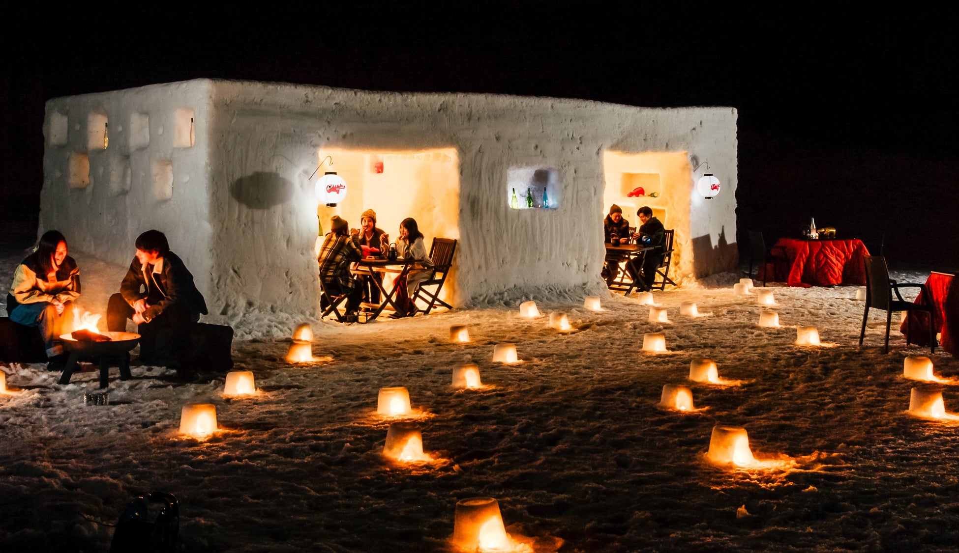 【星野リゾート　磐梯山温泉ホテル】雪に囲まれた酒場で会津の地酒を味わう「雪ん中酒場」が登場｜期間：2025年1月30日〜2月28日