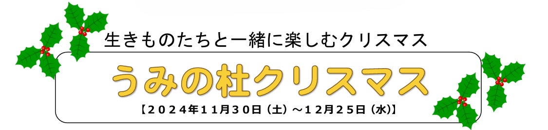 【仙台うみの杜水族館】生きものたちと一緒に楽しむクリスマス「うみの杜クリスマス」【２０２４年１１月３０日（ 土）～１２月２５日（水）】