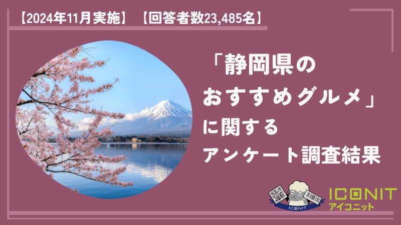 【2024年11月実施】【回答者数23,485名】「静岡県のおすすめグルメ」に関するアンケート調査結果