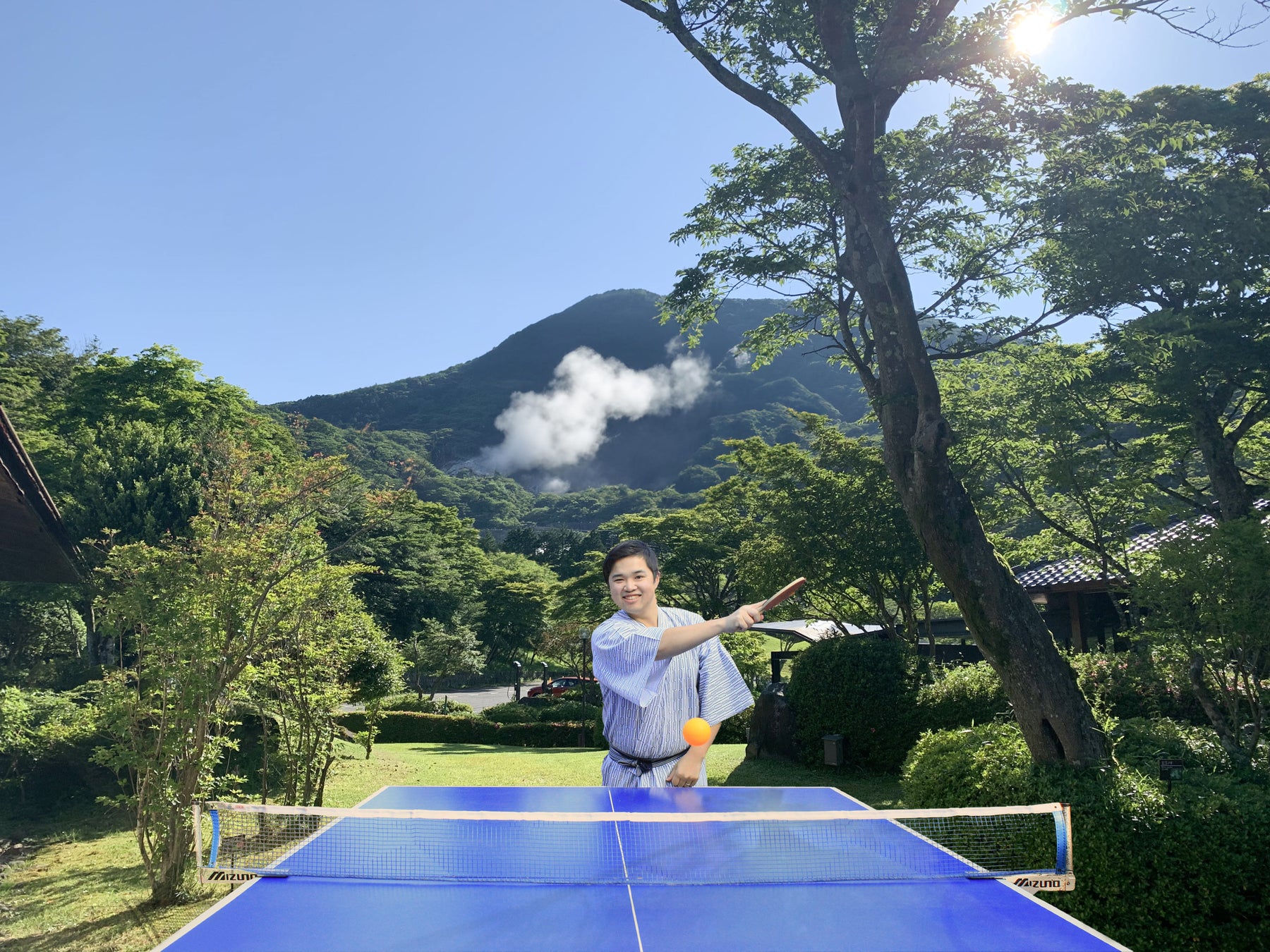 【箱根湯の花プリンスホテル】温泉宿の定番「卓球」を屋外で楽しむニュースタイル「浴衣で温泉卓球！湯けむりラリー」を開催