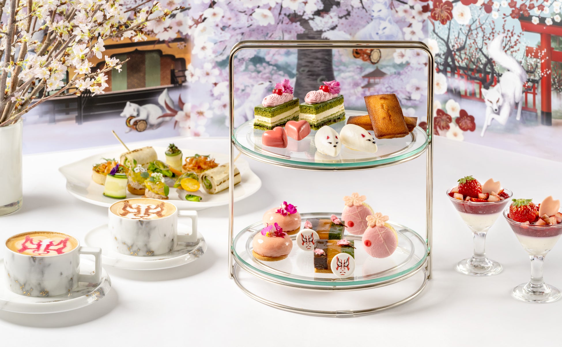 【メルキュール東京日比谷】「歌舞伎」とコラボレーションした「桜」アフタヌーンティーを3月10日より開始