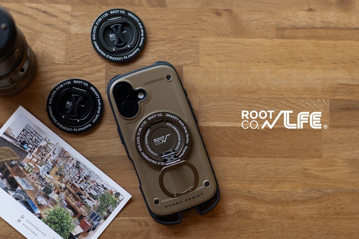 【LFE×ROOT CO.】アルミの質感がカッコいい、アウトドアギアライクなMagSafe対応2in1スマホリングスタンド「GRAVITY MAGRING for MagSafe」予約販売スタート
