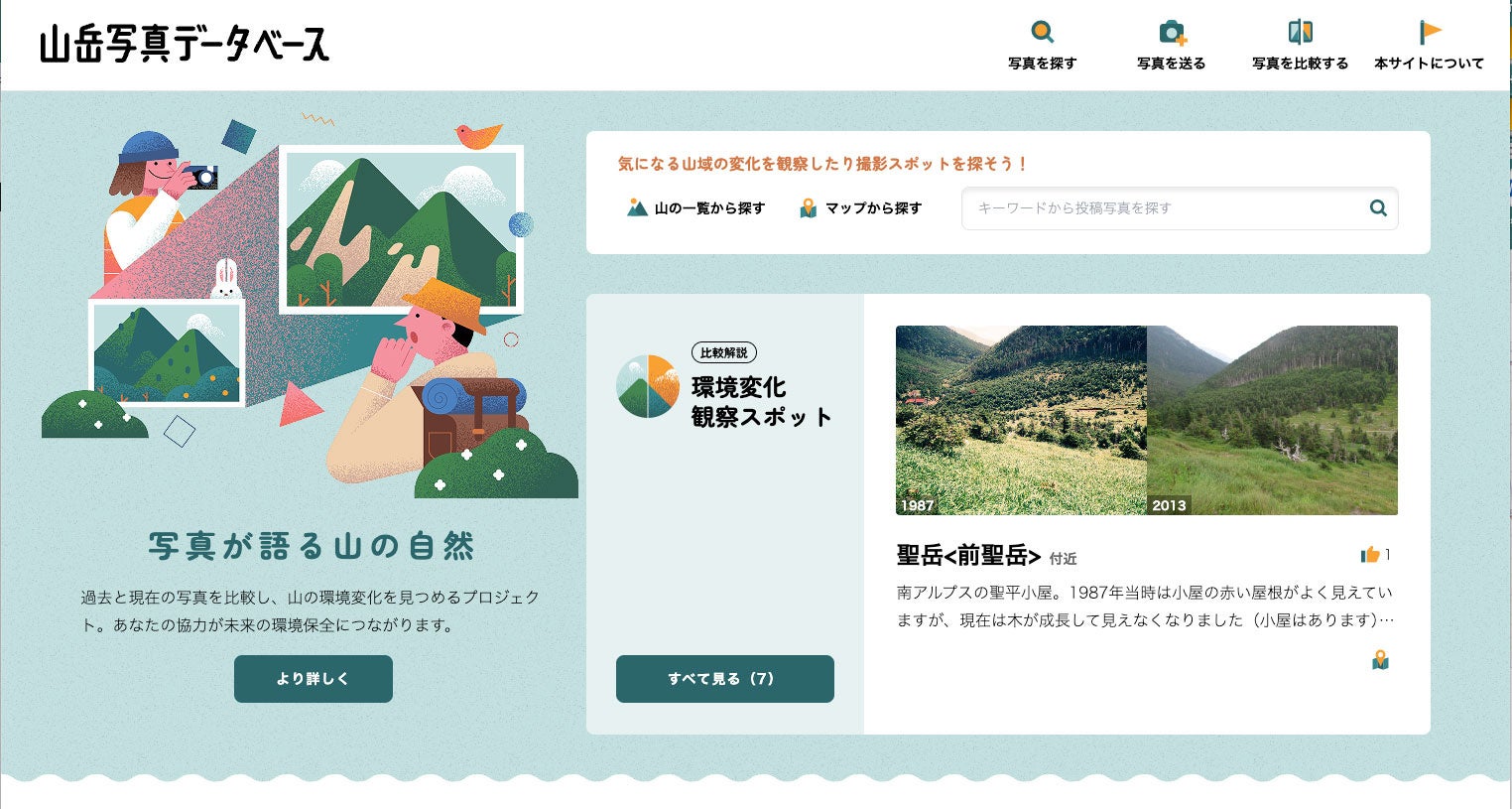 山の環境「見える化」サイト公開