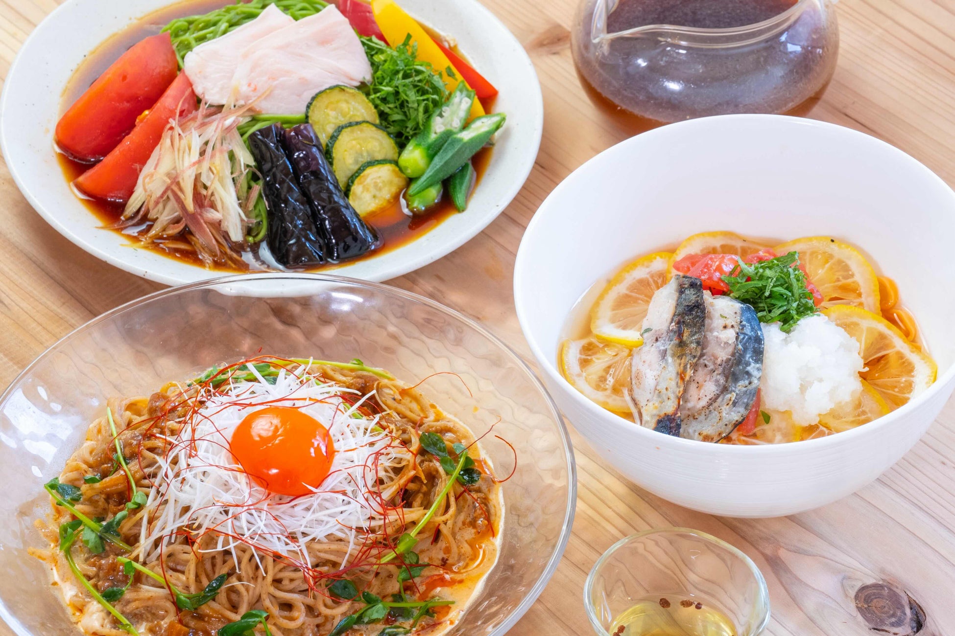 おふろcafe 白寿の湯の「お食事処 俵や」に夏季限定メニューが登場！　暑い夏にぴったりの3種類の麺を使った冷やし麺フェア