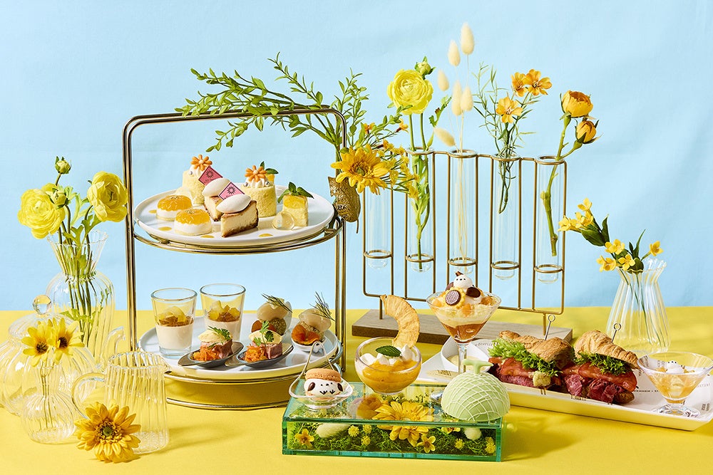 「ぼく、シマエナガ。」コラボレーション　シマエナガランチ 夏　　～Like Afternoon Tea～ オレンジ＆イエローで夏らしい爽やかなアフタヌーンティー風 映えランチ