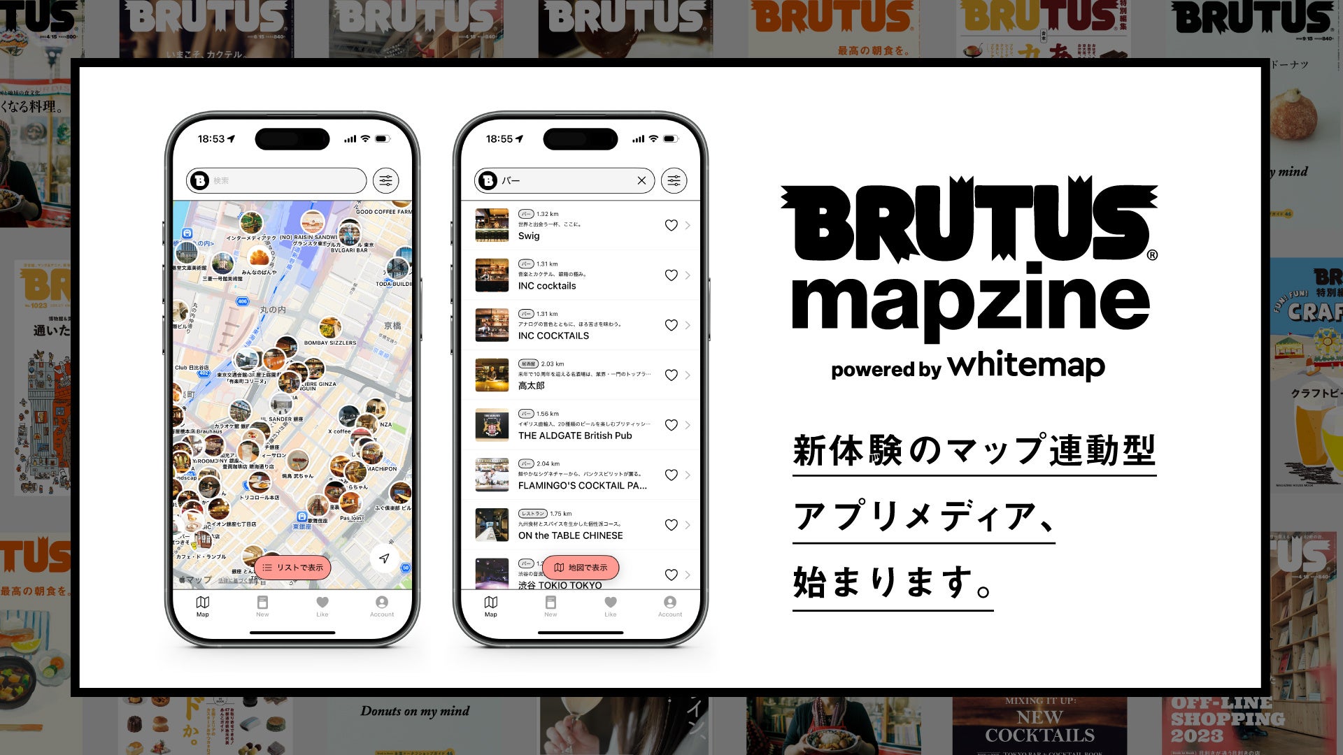 whitemapが雑誌『BRUTUS』と共同で新サービス『mapzine』を提供開始