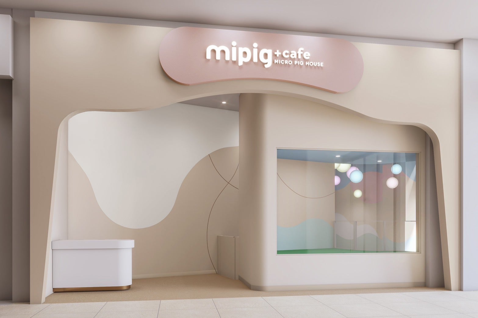 【東北初上陸】“mipig cafe”がイオンモール名取に6月下旬オープン予定– パステル調の可愛い店内で、マイクロブタさんとのふれあい＆お迎え相談を体験 –