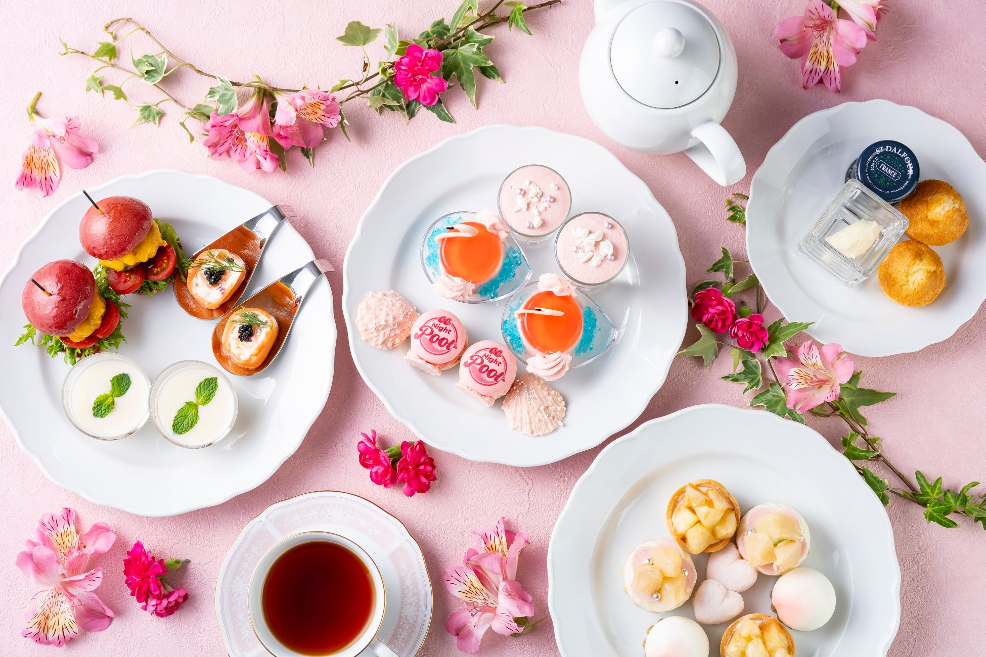 CanCam Night Poolとコラボレーションした「Peach Afternoon Tea‐Collaboration with CanCam Night Pool‐」を販売 東京プリンスホテル