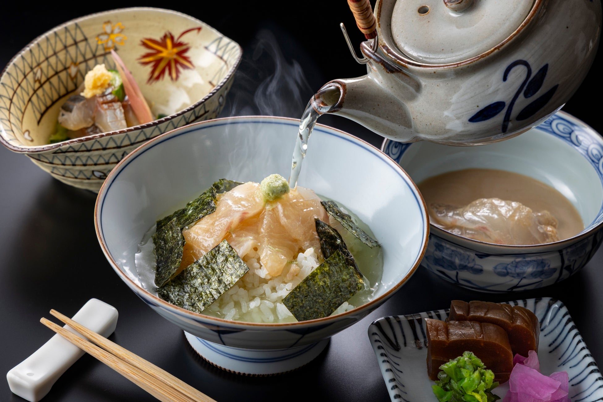 【ヒルトン成田】日本料理「松風」にて、「天然真鯛の鯛茶漬け」新登場！三種の味わいで愉しむ、寿司長渾身の夏の逸品