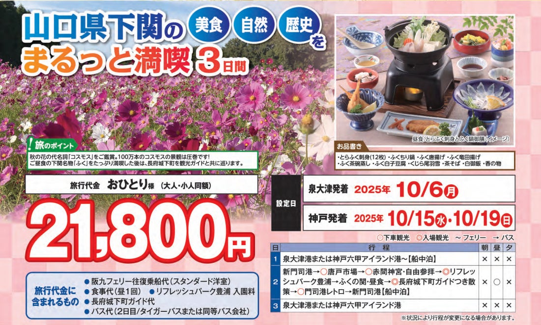 【阪九フェリー関西発団体ツアー】日本100名城へもご案内♪「福岡城跡」「佐賀城跡」「小倉城」へいく!九州名城めぐり3日間販売開始!