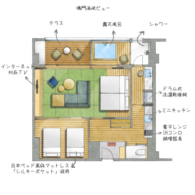 休暇村南淡路、四季折々のお料理でもてなすダイニングをリニューアル！「Oceanfront Dining淡路島キッチン」が7月12日、加えて、ホテル最上階にはプレミアム和洋室・和洋室が7月19日オープン