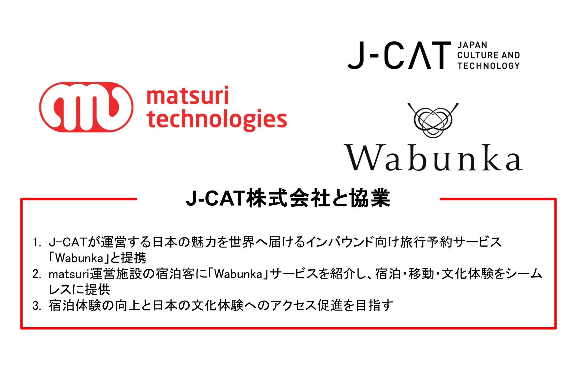 【J-CAT株式会社と協業】日本の魅力を世界へ届けるインバウンド向け旅行予約サービス「Wabunka」と連携し新たな宿泊体験価値を創造