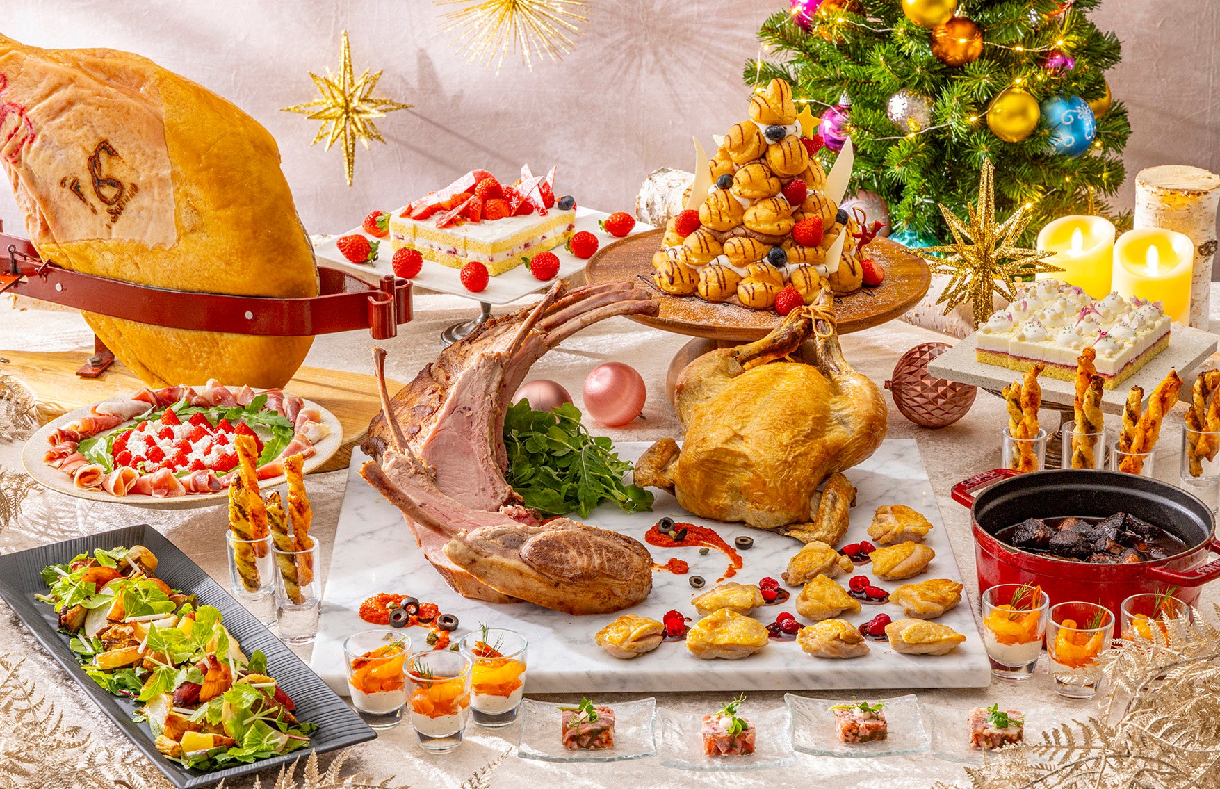 【インターナショナルガーデンホテル成田】ブランド牛「コウゴ牧場牛」のローストビーフとステーキを味わう4日間だけの「クリスマススペシャルディナービュッフェ」