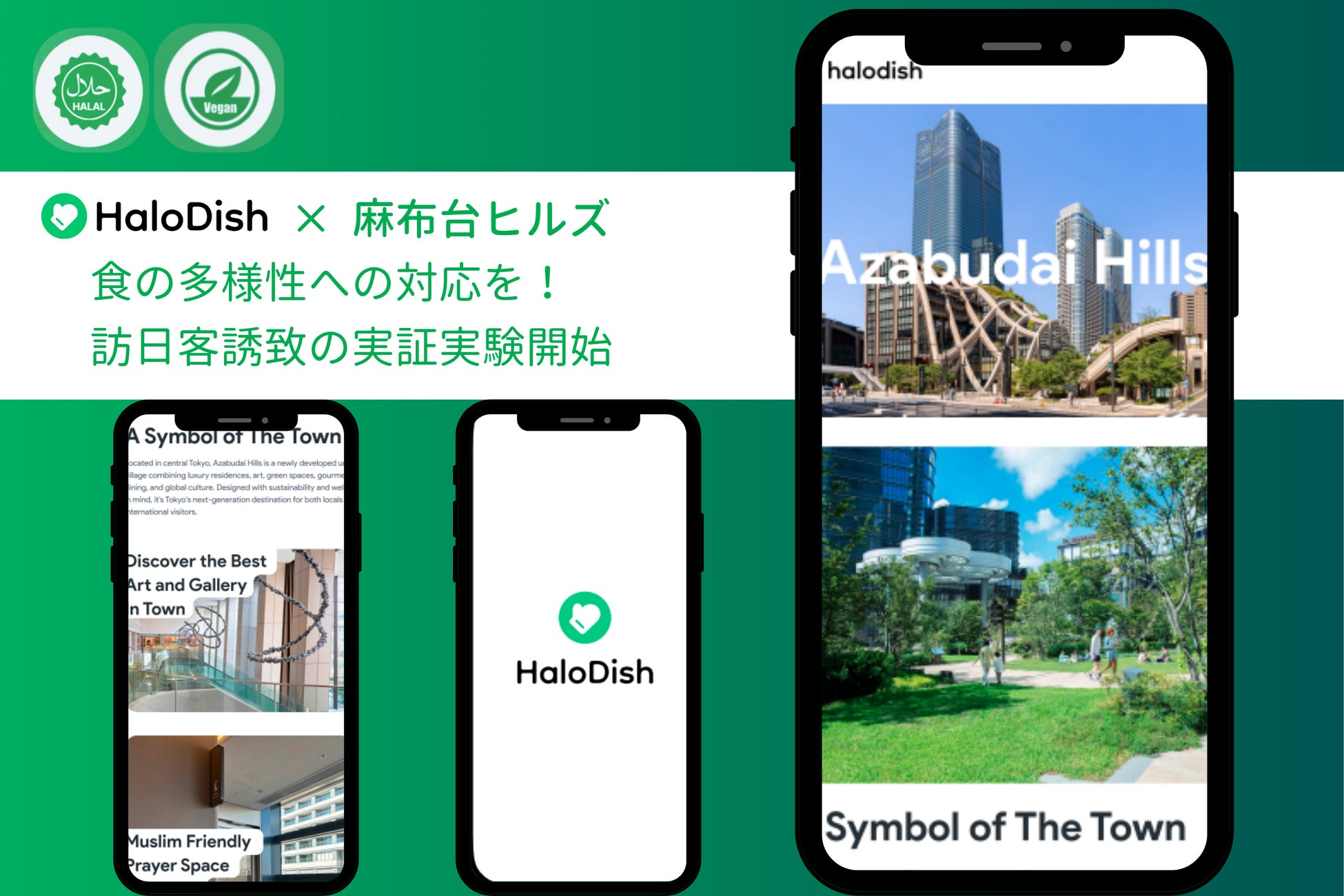 『 Be Smart Tokyo 』森ビル×eftaxで食の多様性への対応を！ムスリム&ベジタリアン&ヴィーガン向けサービス「HaloDish」麻布台ヒルズと連携し、本格導入に向けた実証を開始！