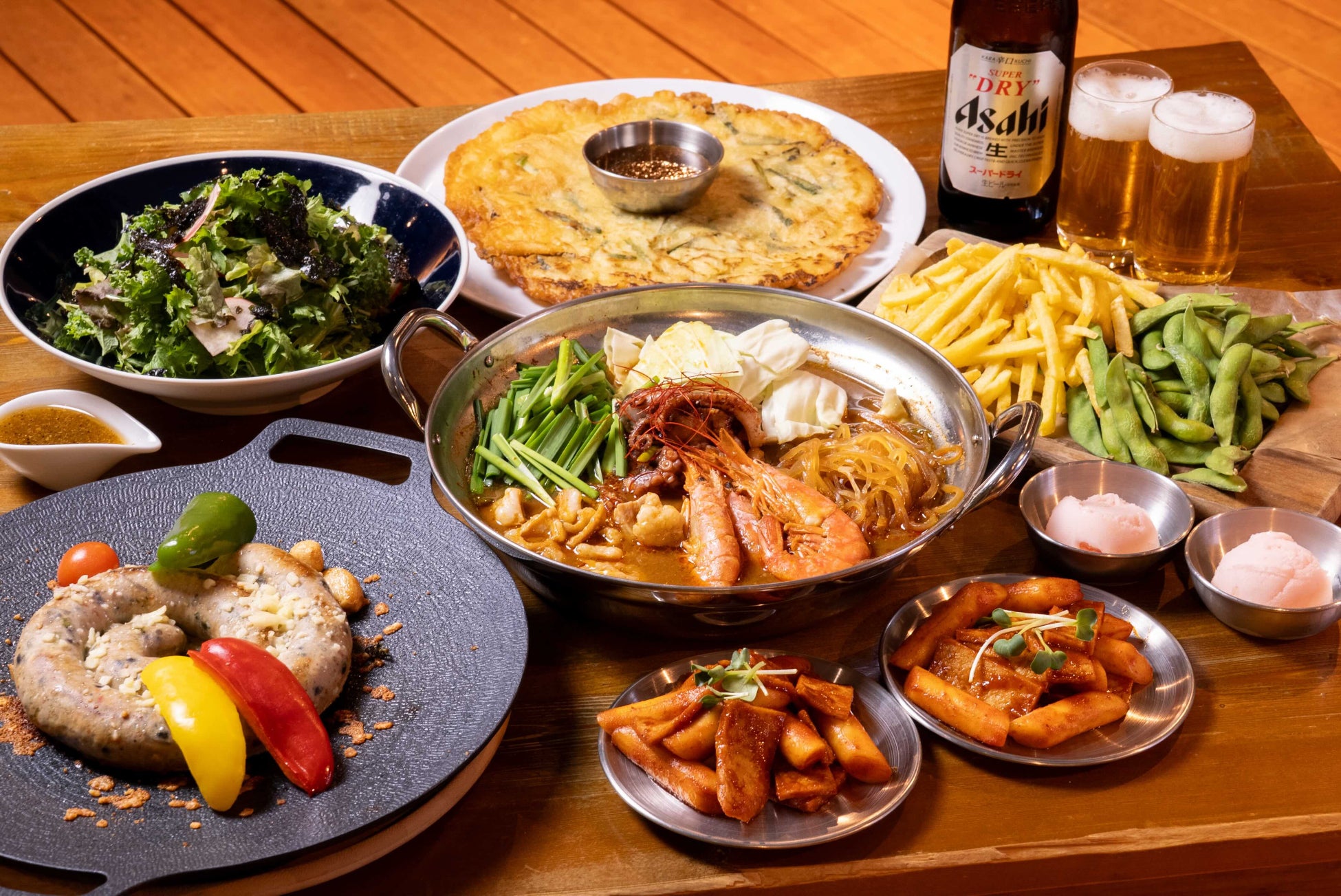 韓国グルメとおふろで温まる。おふろcafe ハレニワの湯におふろ・サウナ・食事で1日ゆったり過ごせる宴会プランが登場