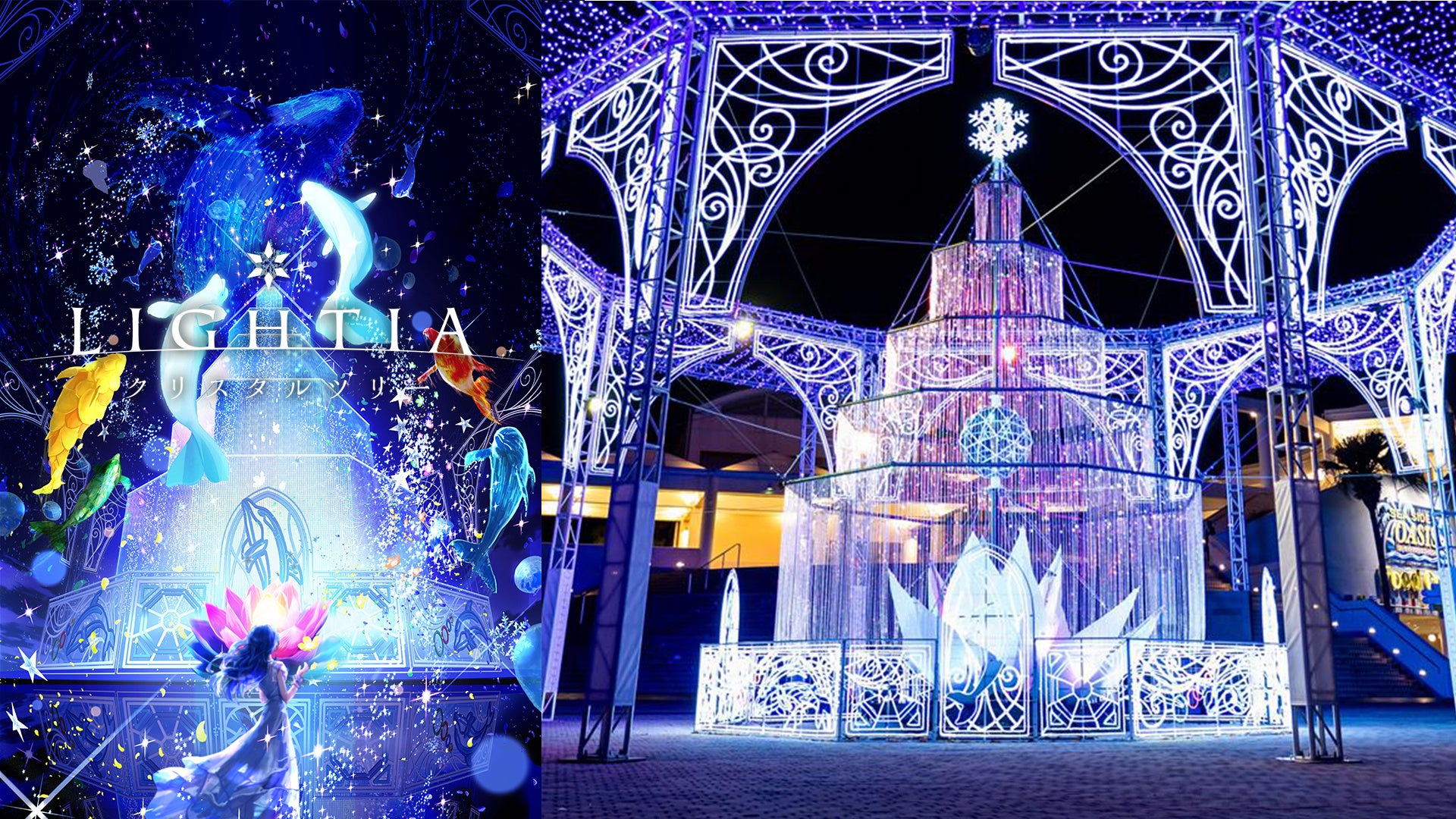 【横浜・八景島シーパラダイス】シーパラならではのイルミネーションオブジェが登場！BGMと光の変化が織りなす、クリスマス限定演出プログラムも実施！『LIGHTIA クリスタルツリー 登場』