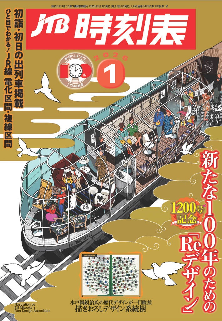 最新号で通巻1200号に！水戸岡鋭治氏デザインの表紙と新ロゴで　『JTB時刻表』が新章へ　2025年12月19日(金)発売