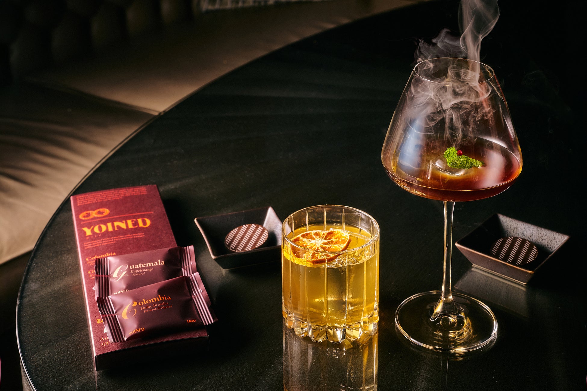 ザ・プリンスギャラリー 東京紀尾井町 UCCの“飲まないコーヒー”『YOINED』と初のコラボレーション コーヒーとカクテルが織りなすバレンタイン向けメニューをバーにて販売