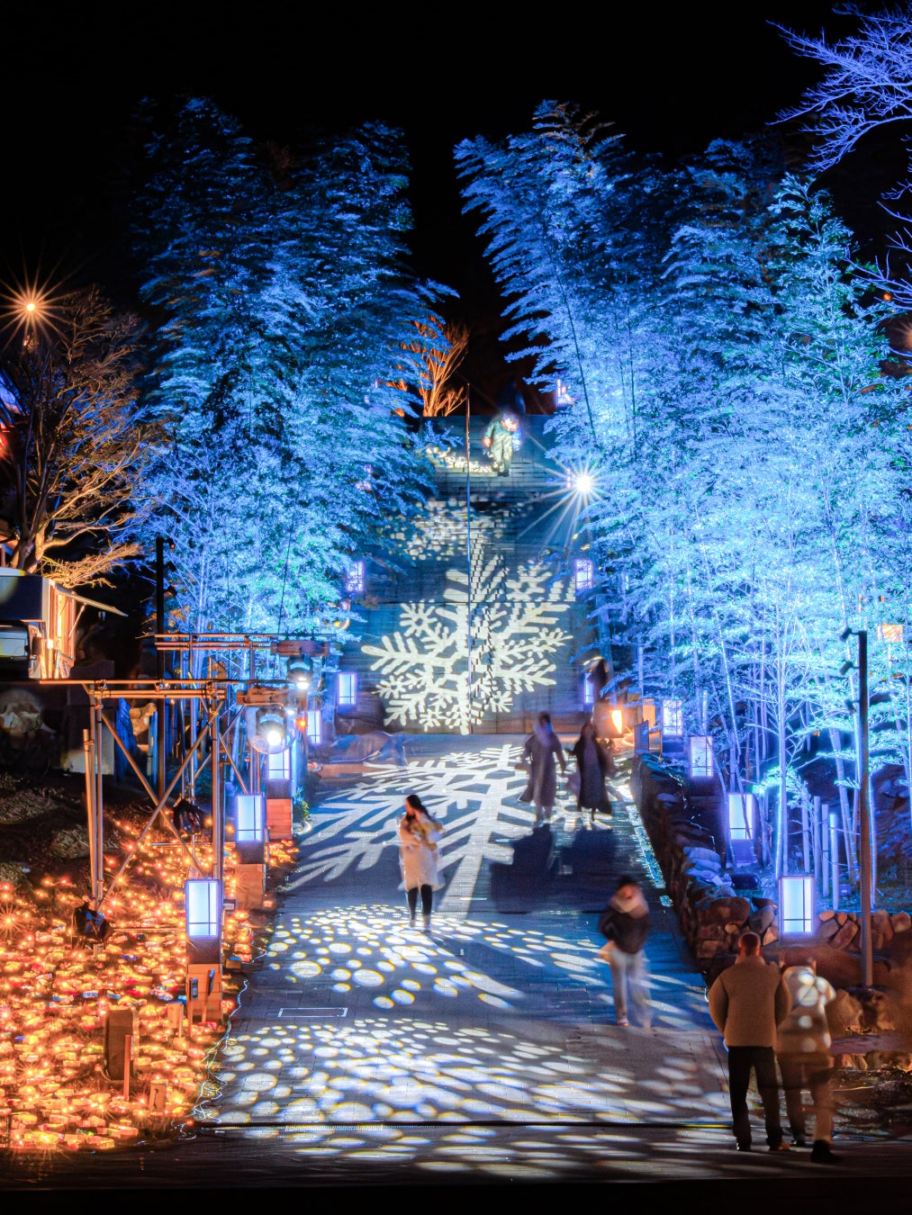 ⻑⾨湯本温泉 冬の風物詩「音信川うたあかりV0l.8」を開催