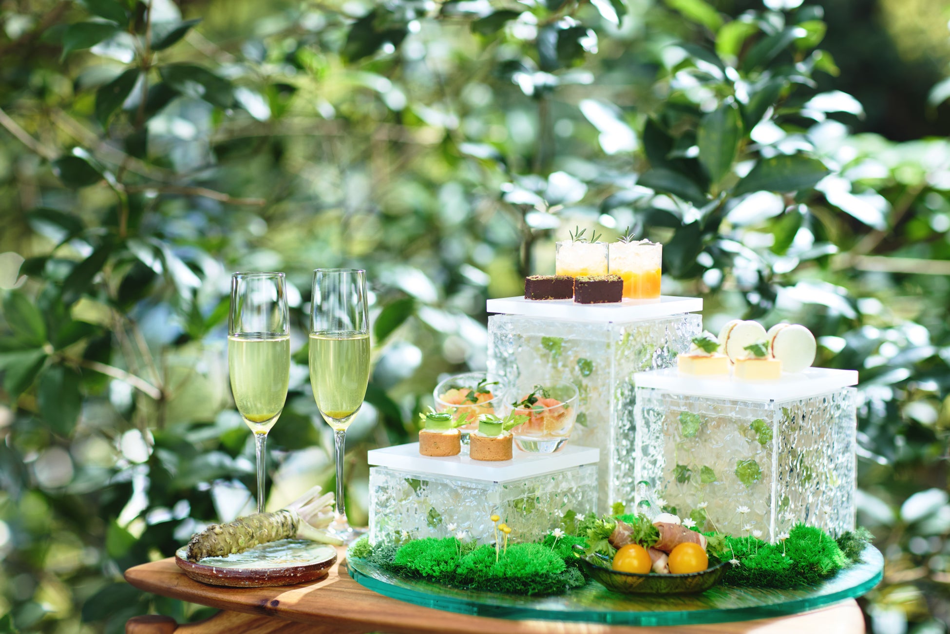 【リゾナーレ熱海】静岡が誇る「水わさび」の新たな美味しさを発見する「水わさび香る新緑のアフタヌーンティー」提供