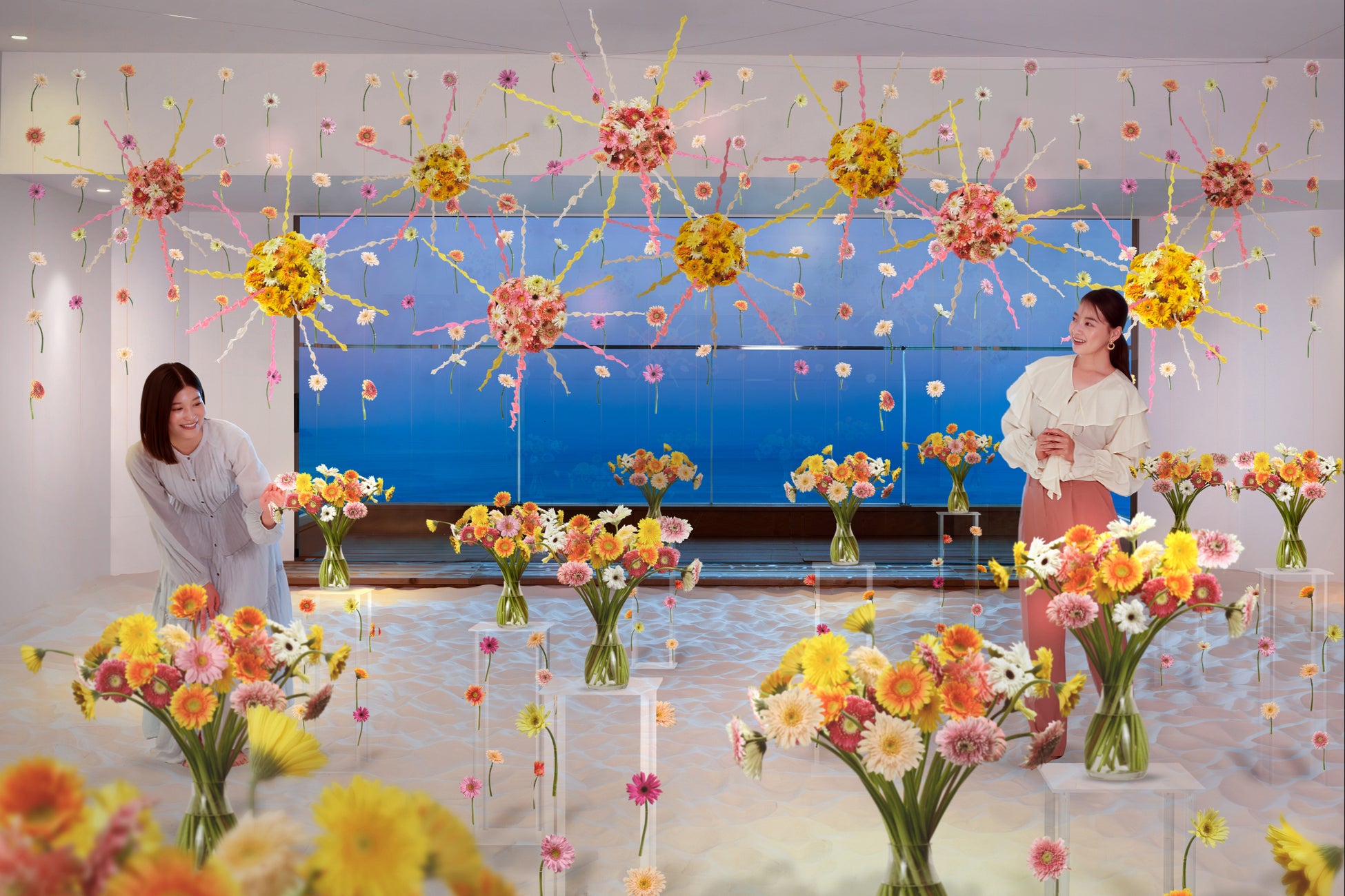 【リゾナーレ熱海】静岡名産のガーベラ×熱海の花火で春の訪れを祝う「天空の花咲くリゾナーレ」初開催