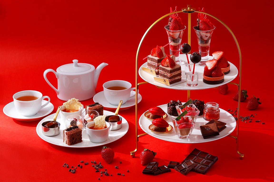 【東京マリオットホテル】注目のブランドいちご”あまりん”と自家製ビーントゥバーチョコレートの甘美な饗宴「あまりん× Bean to bar Chocolate Afternoon Tea」