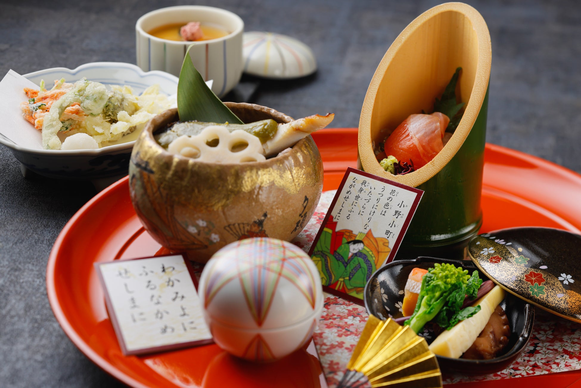 【琵琶湖ホテル】かるたの聖地・大津ならではのおもてなし　平安時代に詠まれた春の情景を表現した「百人一首ランチ」