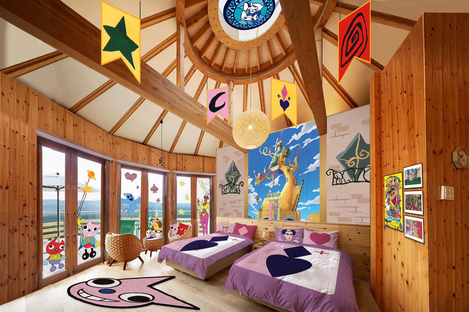 クレヨンしんちゃんコラボルーム限定ノベルティ「ひろしの名言ブロマイド5種コンプリートセット」2月14日(土)～3月14日(土) 宿泊者限定で提供