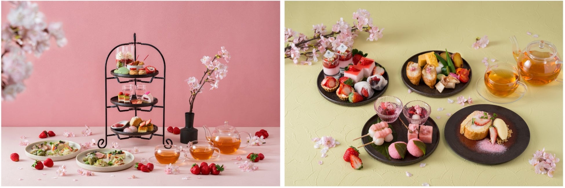 春の訪れを告げる華やかなスイーツ＆セイボリー「いちごと桜のスプリングアフタヌーンティー」