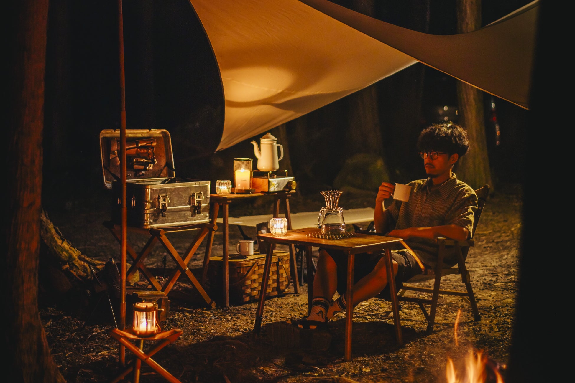 【新商品】飲み物を温めながら、火と向き合う。屋外対応キャンドルウォーマー「グローブ」