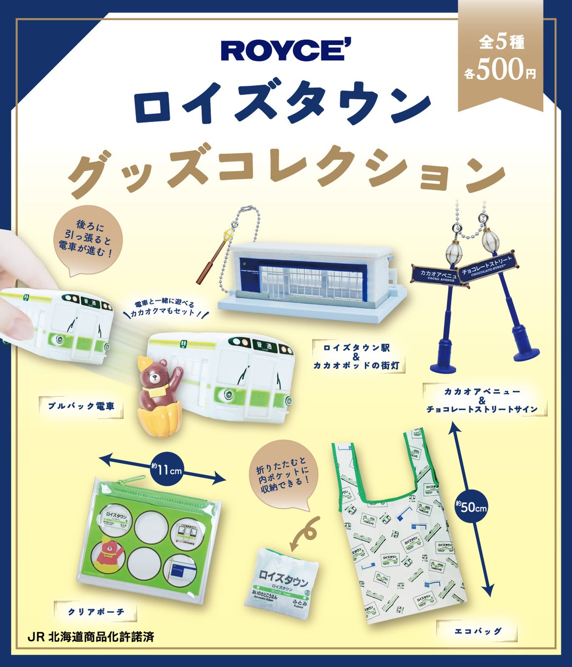 【ロイズ】鉄道ファン必見！ロイズタウン限定カプセルトイ「ロイズタウン グッズコレクション」を2月19日に発売。