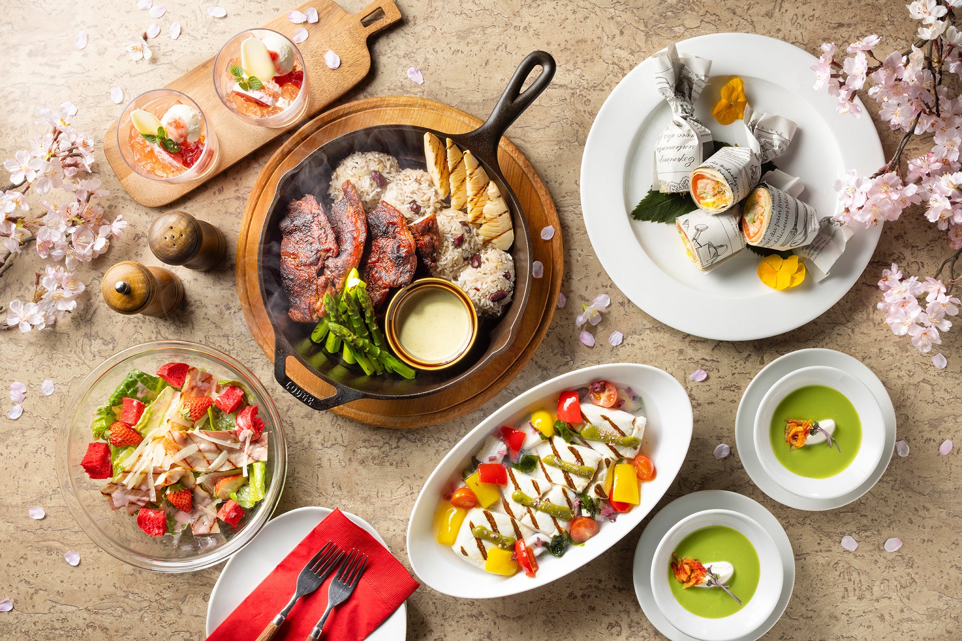 コートヤード・バイ・マリオット 東京ステーション　旬の富士山サーモンや筑波鶏を味わう、心温まる春の美食体験春のディナーコース「Spring Gathering」を発売