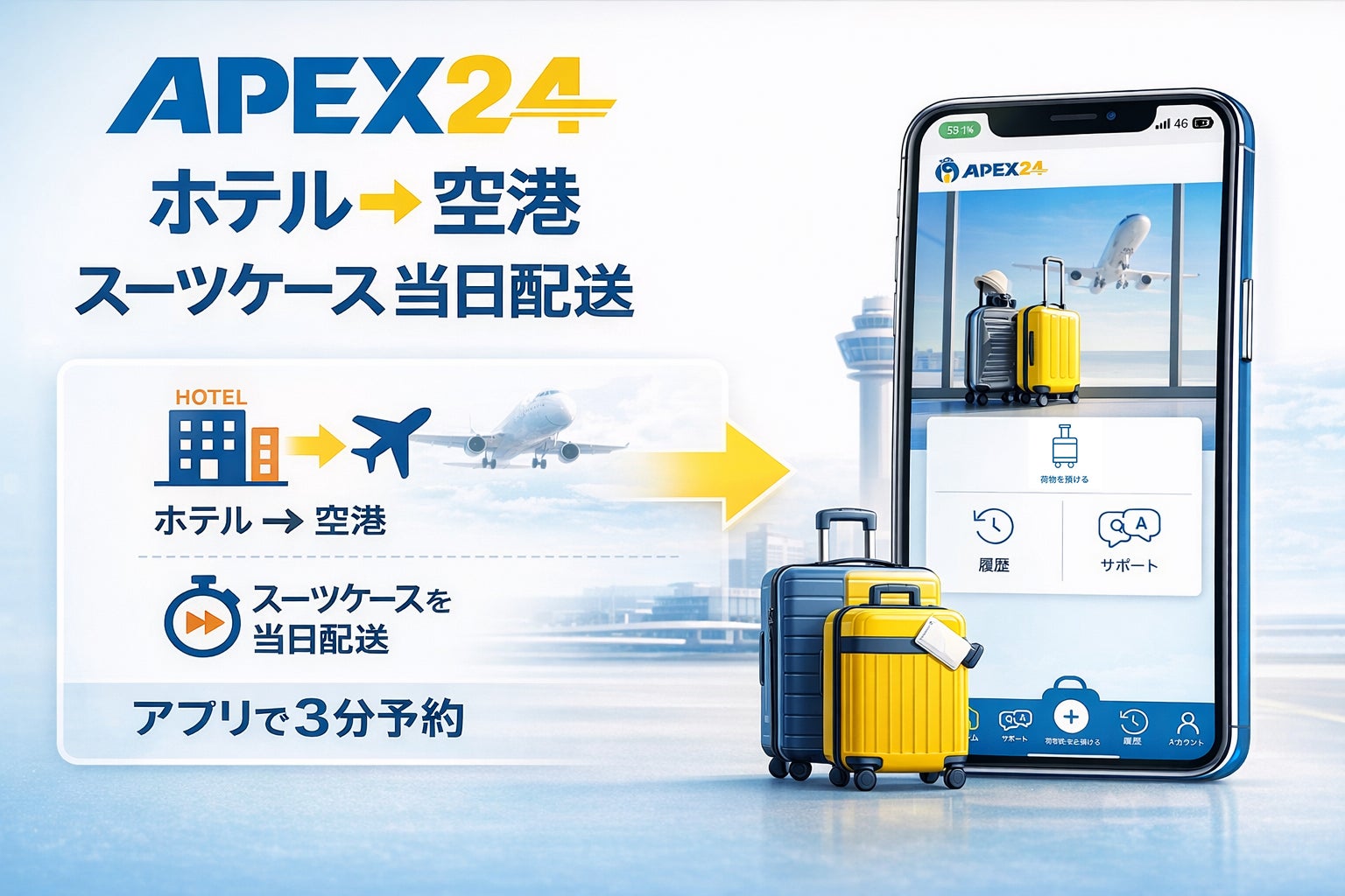 スーパーホテル、空港手荷物当日配送「APEX24」導入開始。東京駅・銀座エリアで“手ぶら観光”を実現、訪日客の“スーツケース問題”を解決！
