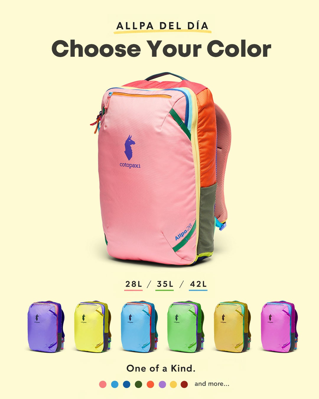 【Cotopaxi®(コトパクシ)】唯一無二の配色を楽しむ「Del Día」シリーズから、一部アイテムがオフィシャルサイトでもカラー選択可能に！