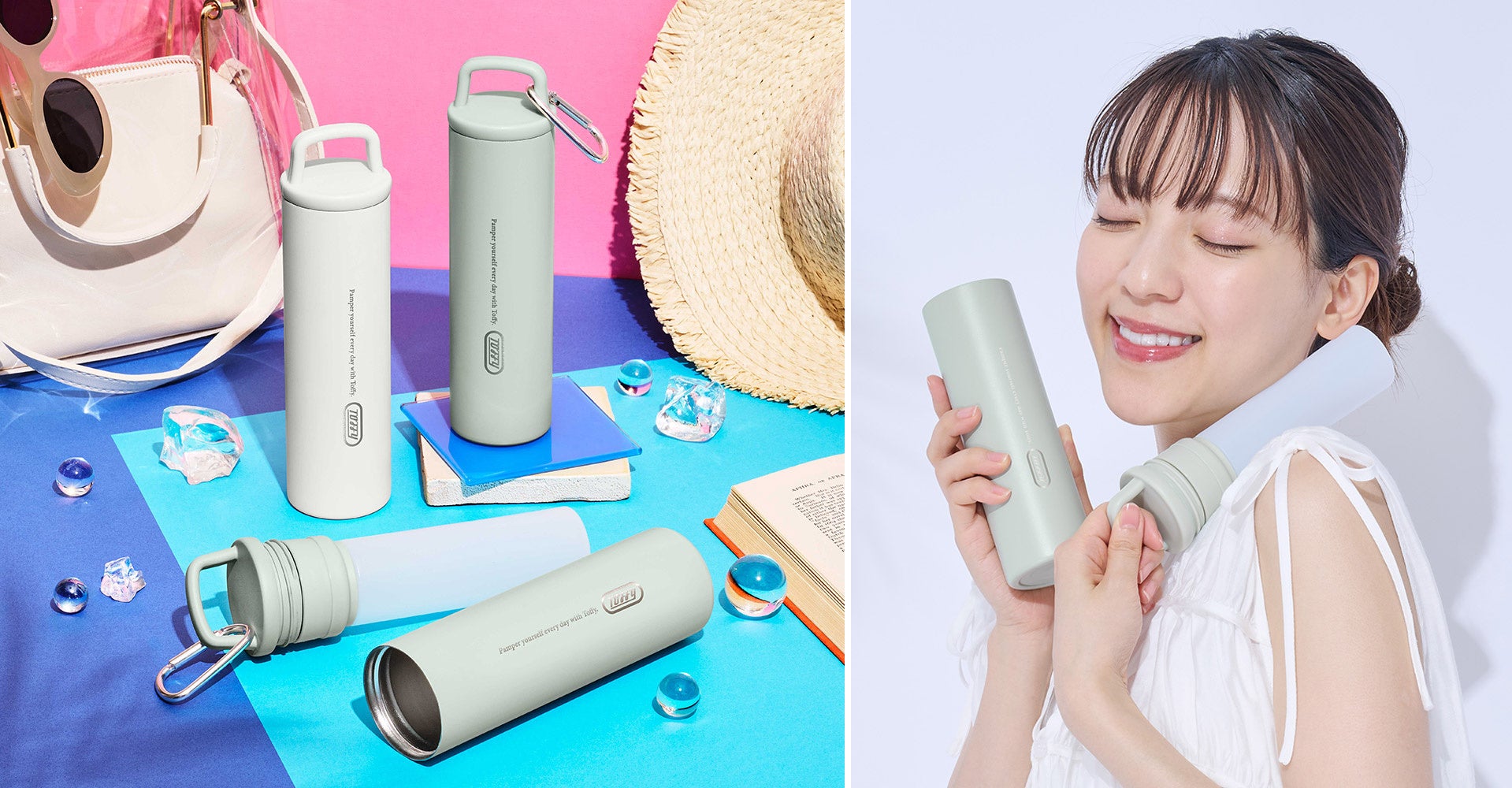 熱中症対策に！真空ステンレスホルダーでひんやりが長続き！持ち歩ける氷のう「Toffy スティック氷のう〈カラビナ付き〉」発売