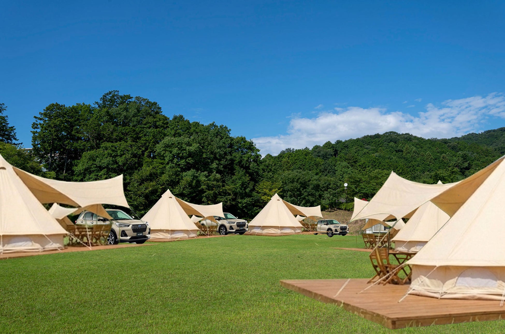 家族やグループで泊まれるグランピング客室「ファミリーテント」が誕生。オーパークおごせは、2026年4月24日より宿泊エリアを拡張します