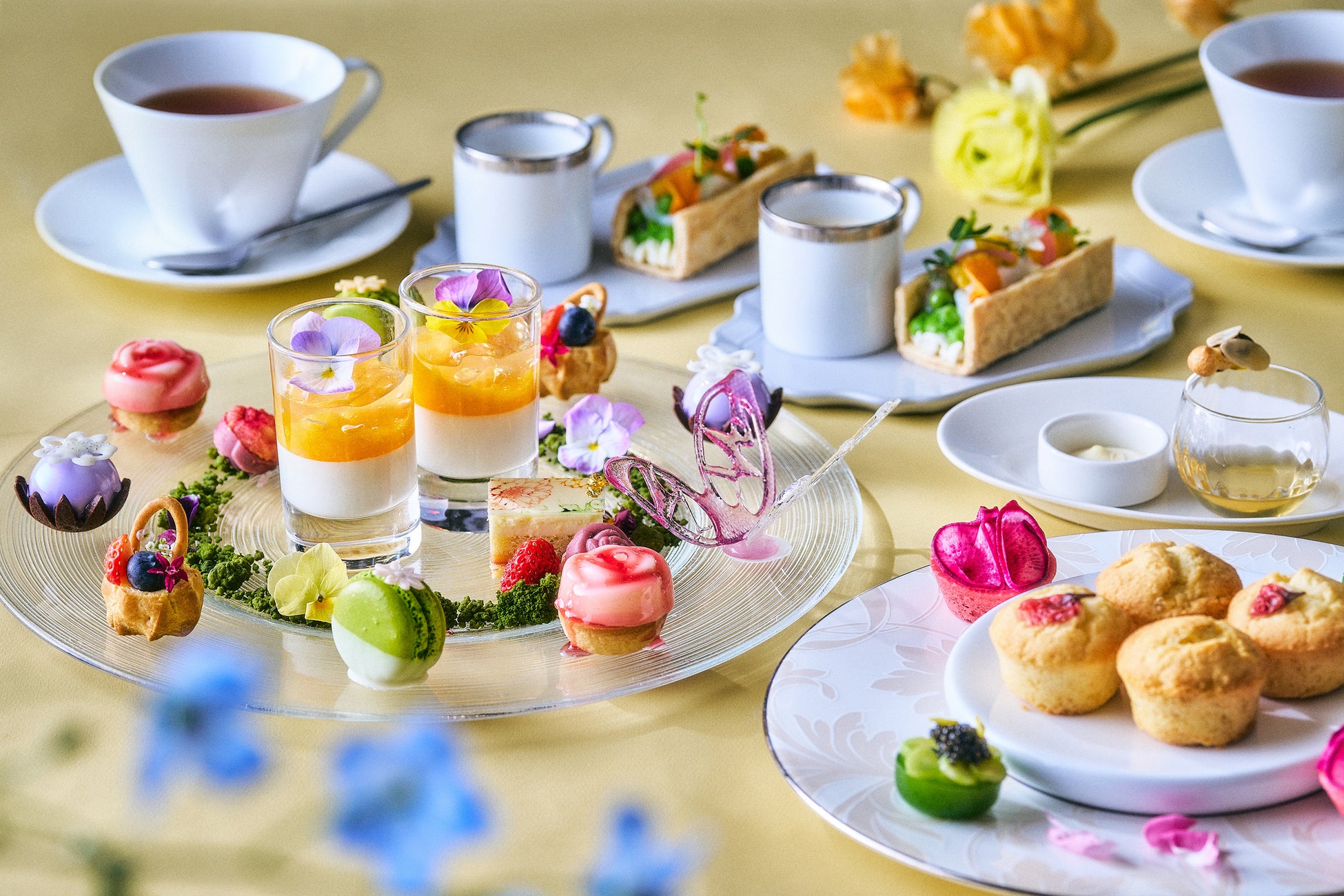 蝶々やミツバチが遊びに来る春のフローラルアフタヌーンティーFloral Blossom Afternoon Tea～Spring～を販売 ザ・プリンスギャラリー 東京紀尾井町