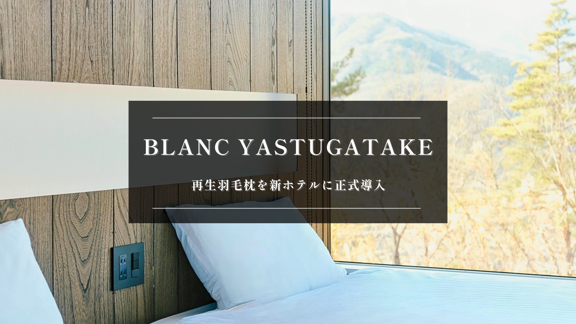 世界睡眠デーにあわせ、再生羽毛枕を新ホテル「BLANC YATSUGATAKE」に正式導入