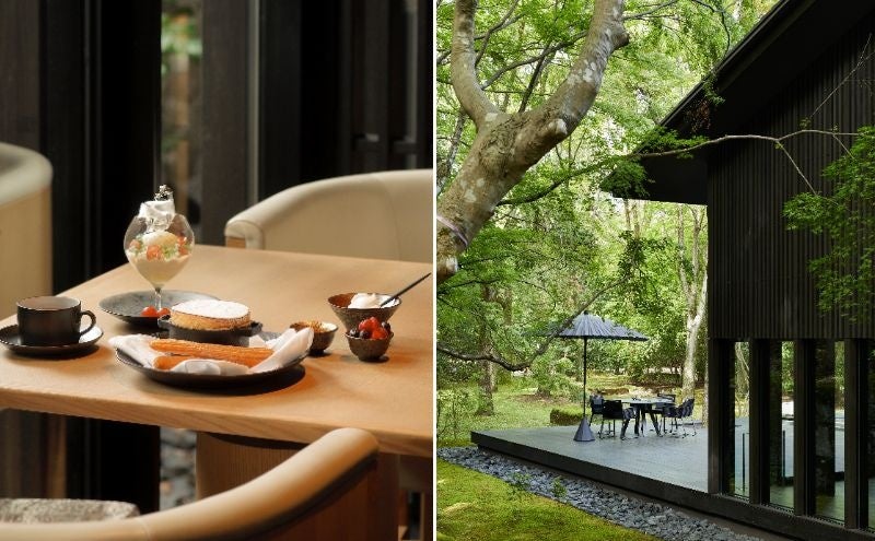 【アマン京都】新緑の庭を眺めながら楽しむ、初夏の新作デザート「チーズスフレとフロマージュ・ブランのパフェ」